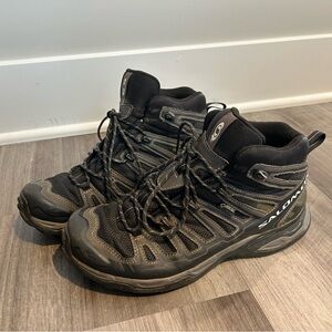 Men’s Salomon X Ultra 2 Mid GTX Hiking Boots Size 8 Black Trail Waterproof Shoes